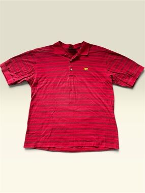 Masters Red Striped Polo Shirt